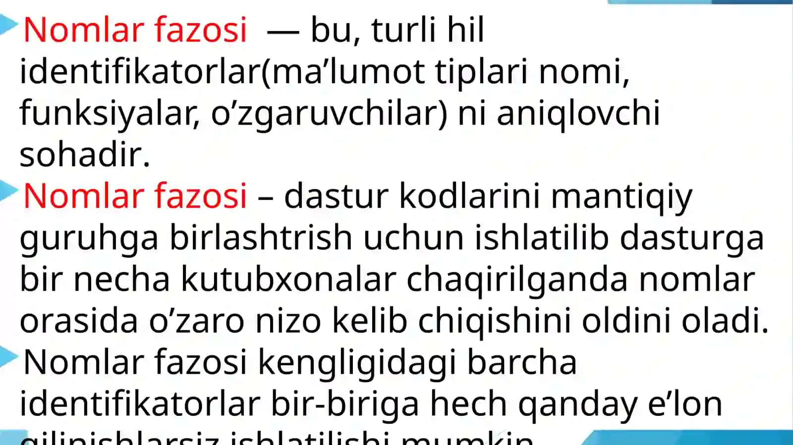 Nomlar fazosi 4