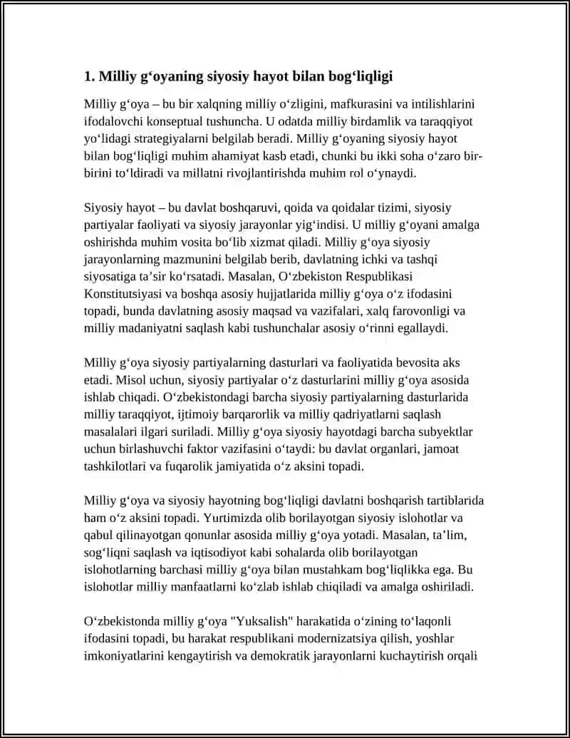 MILLIY GʻOYANING JAMIYAT HAYOTI SOHALARI BILAN BOGʻLIQLIGI 4