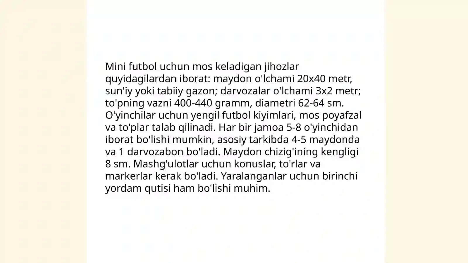 Mini futbol o’yini texnikasini o’rgatish 4