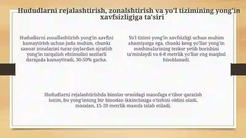 Shaharsozlikning yongʻin xavfsizligini taʼminlash 4
