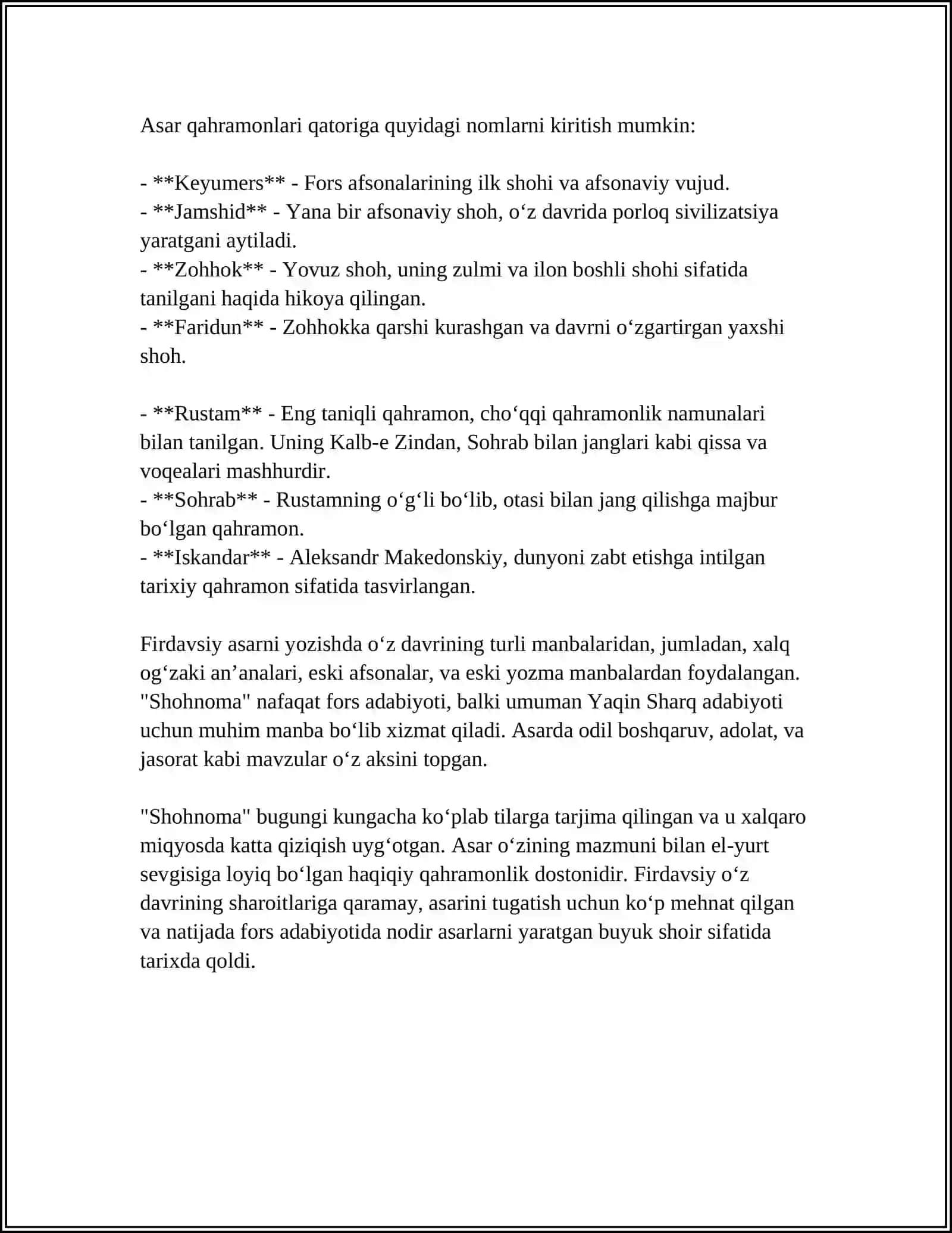 FIRDAVSIY SHOHNOMASI QAYRAMONLARI. ULARNING KEYINGI DAVIR EPIK POEZIYASIGA KUCHISHI 4