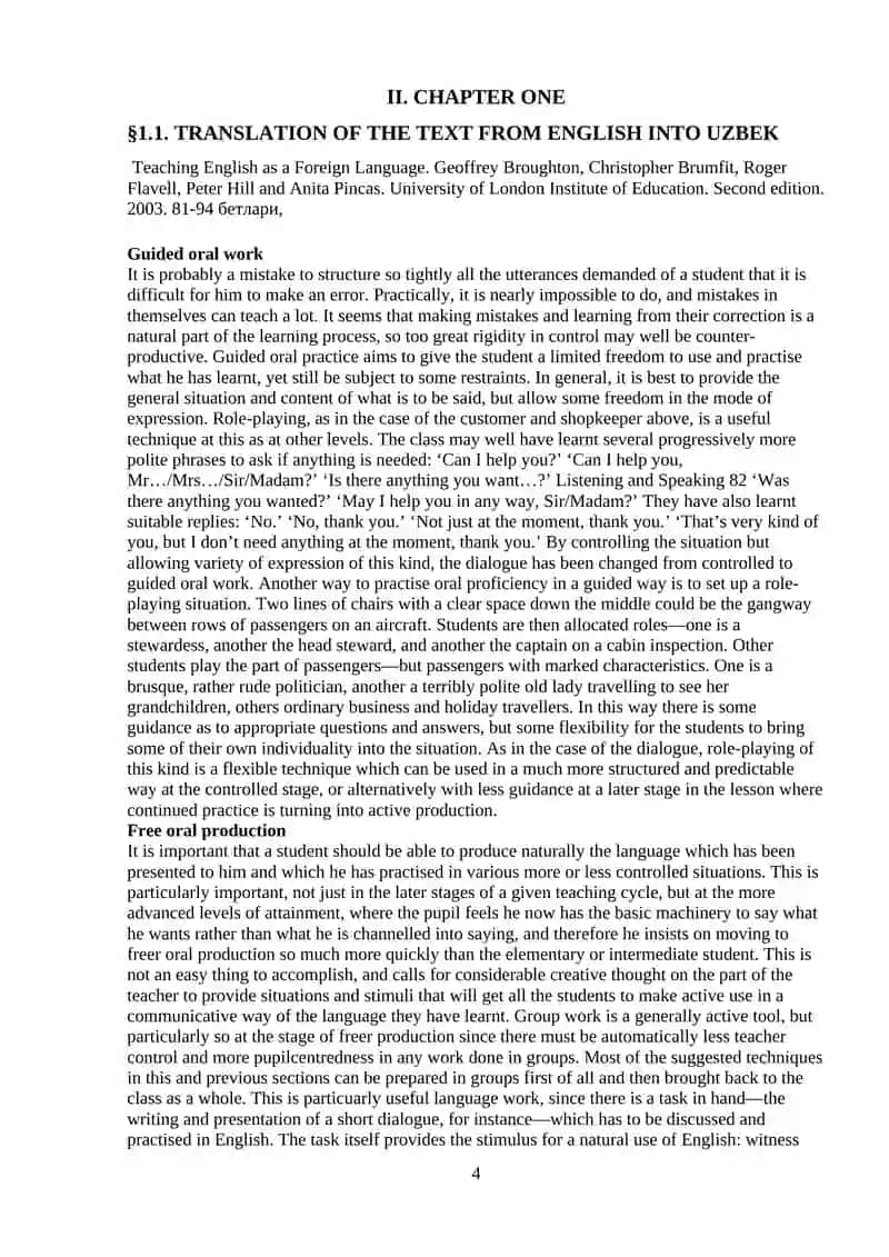 Guided Oral Work in FLT 4