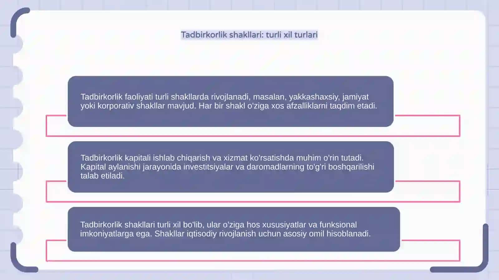 Tadbirkorlik faoliyati va uning shakllari 4