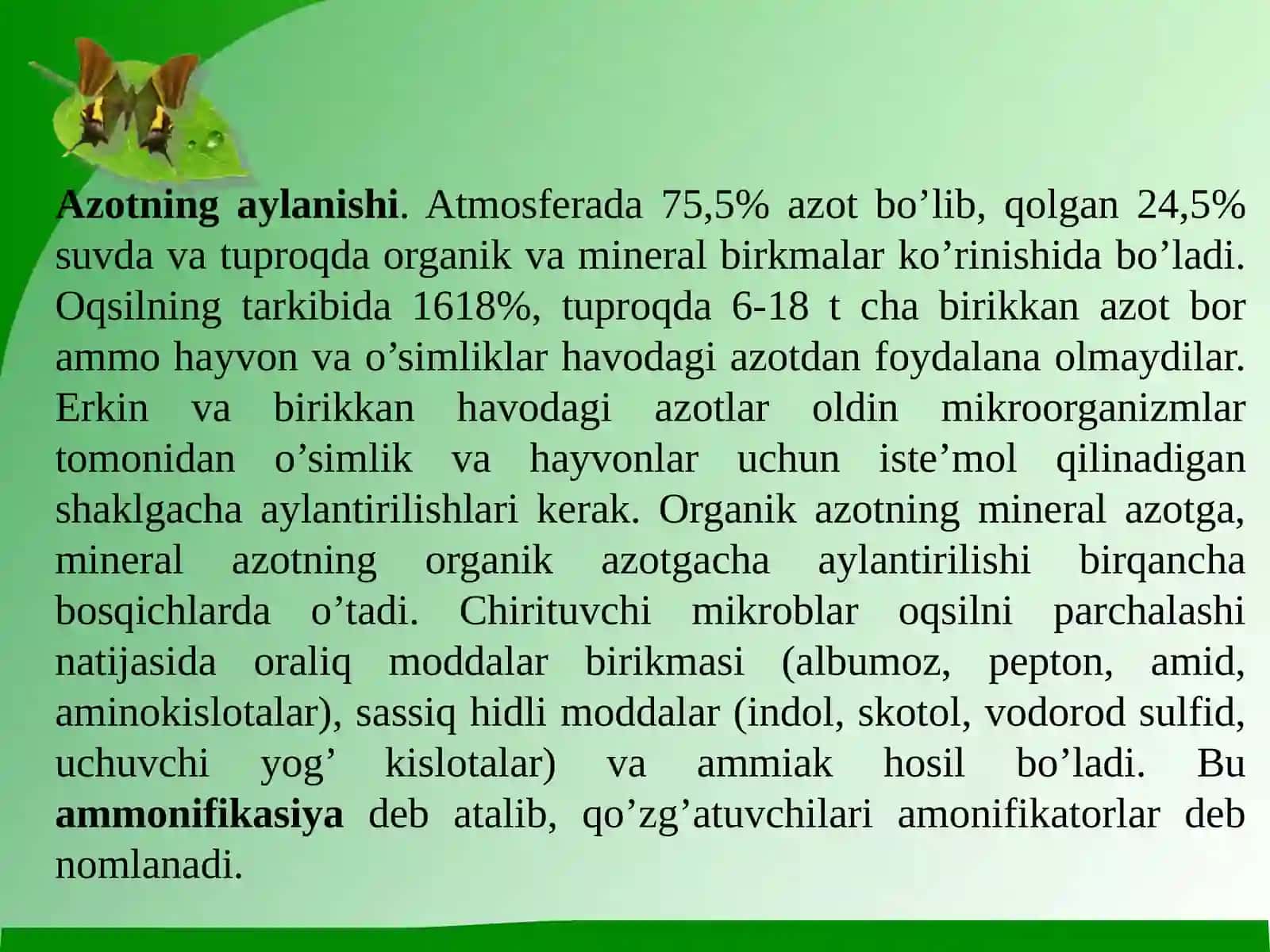 Mikroorganizmlarning tabiatda moddalar almashinuvidagi roli 4