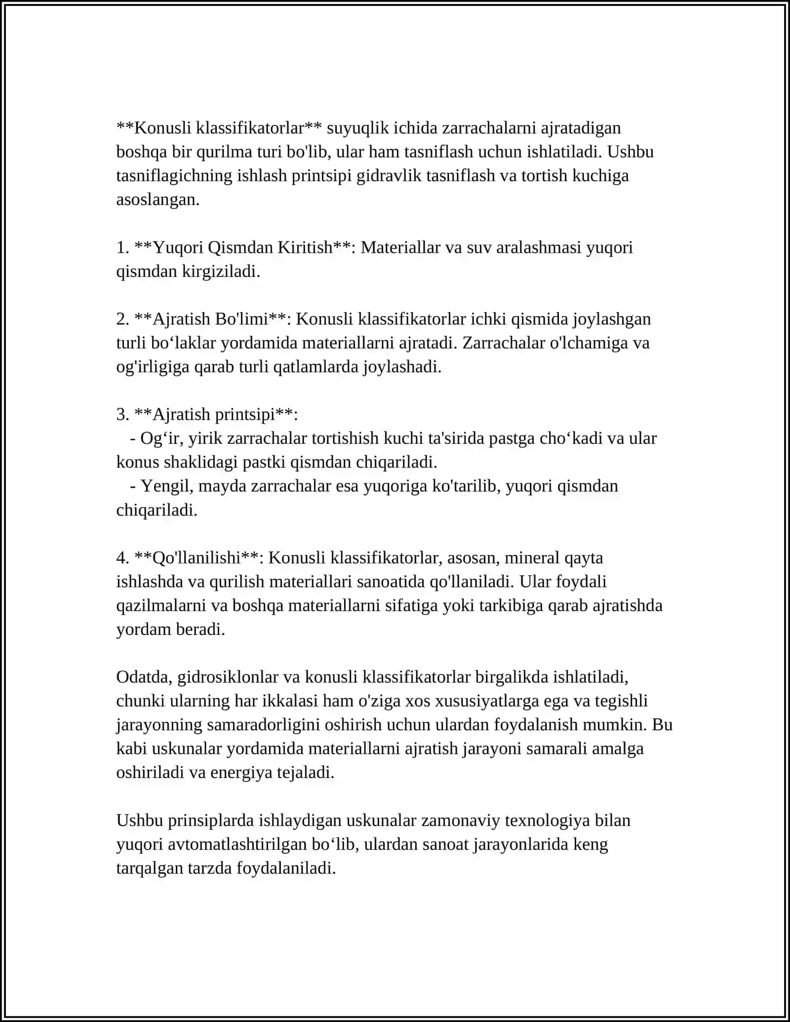 Gidrosiklonlar va konusli klassifikator 4