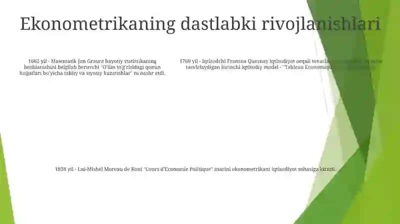 Ekonometrika Fanining Kelib Chiqish Tarixi Va Rivojlanish Bosqichlari 4