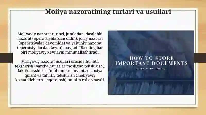Biznesda moliyaviy nazoratni tashkil etish asoslari 4