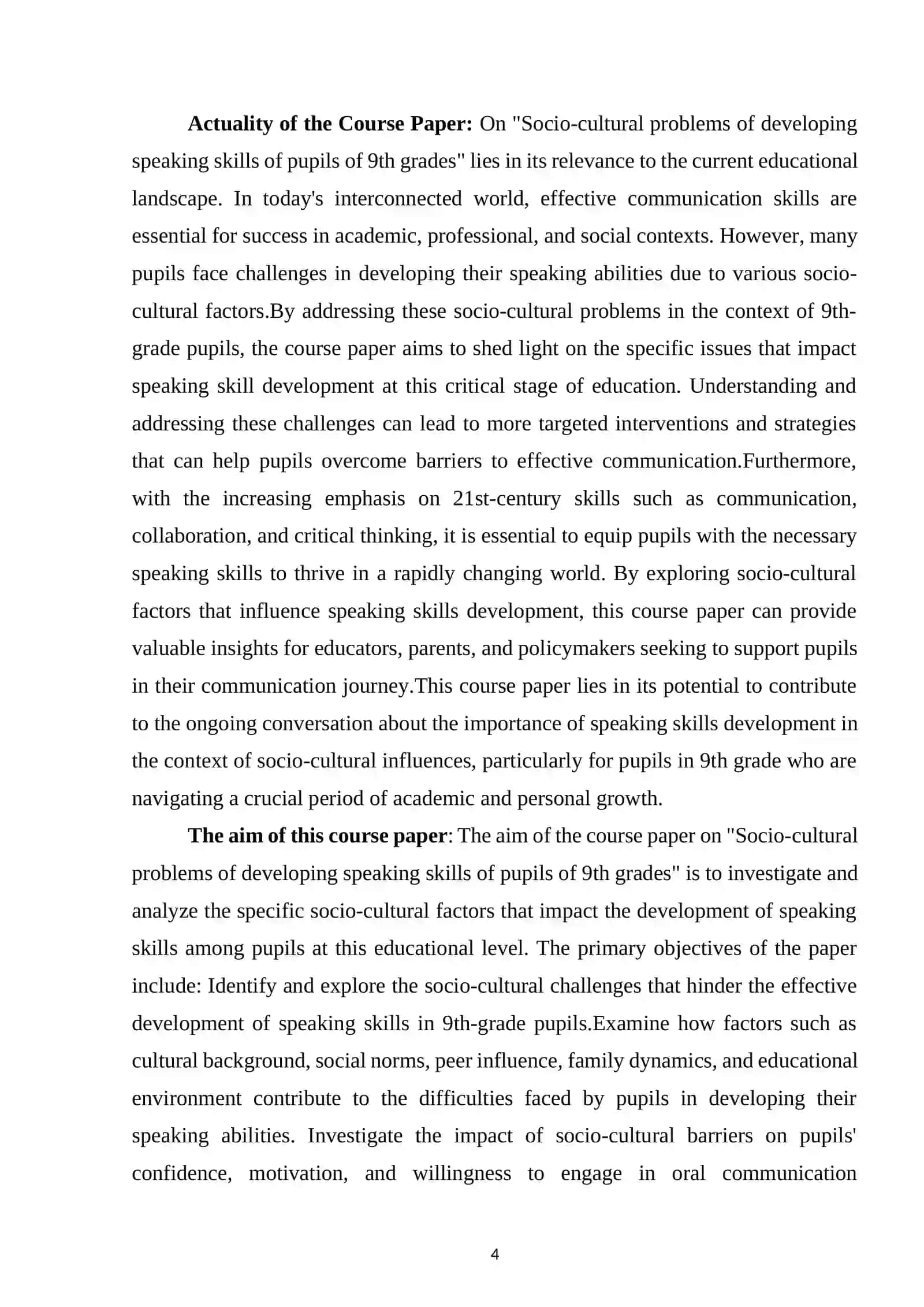 Socio-cultural problems of developing speaking skills of pupils of 9 grades 4