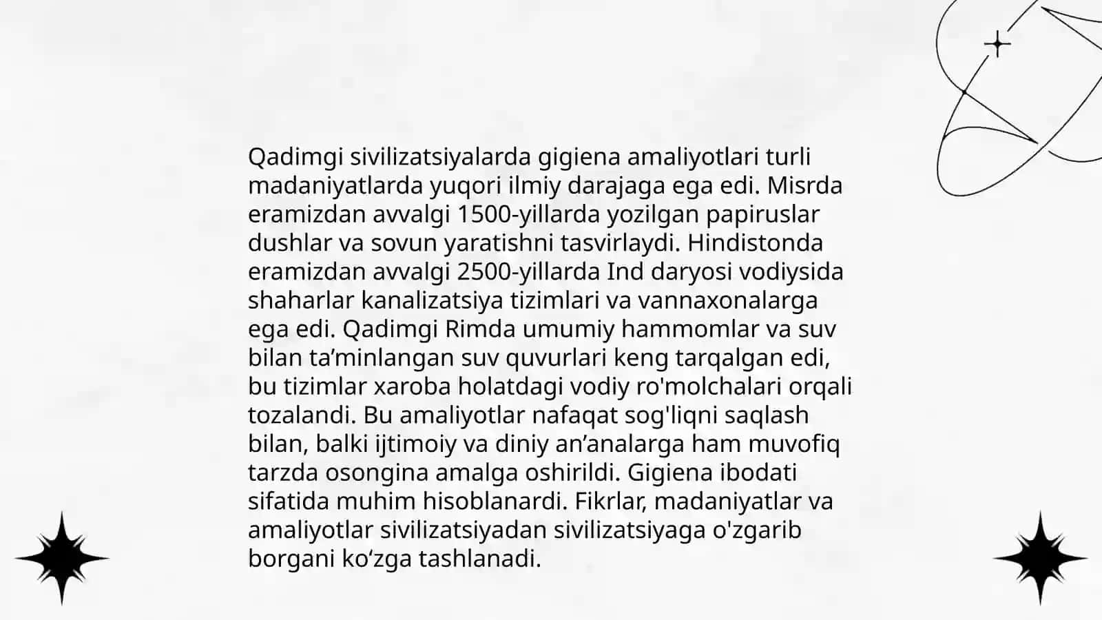 Gigienaning qadimgi davrida shakllanishi,19-20 asrlardagi taraqqiyoti 4