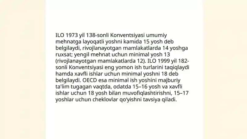Mehnatga layoqatli yosh chegarasi: xalqaro tajribalar 4