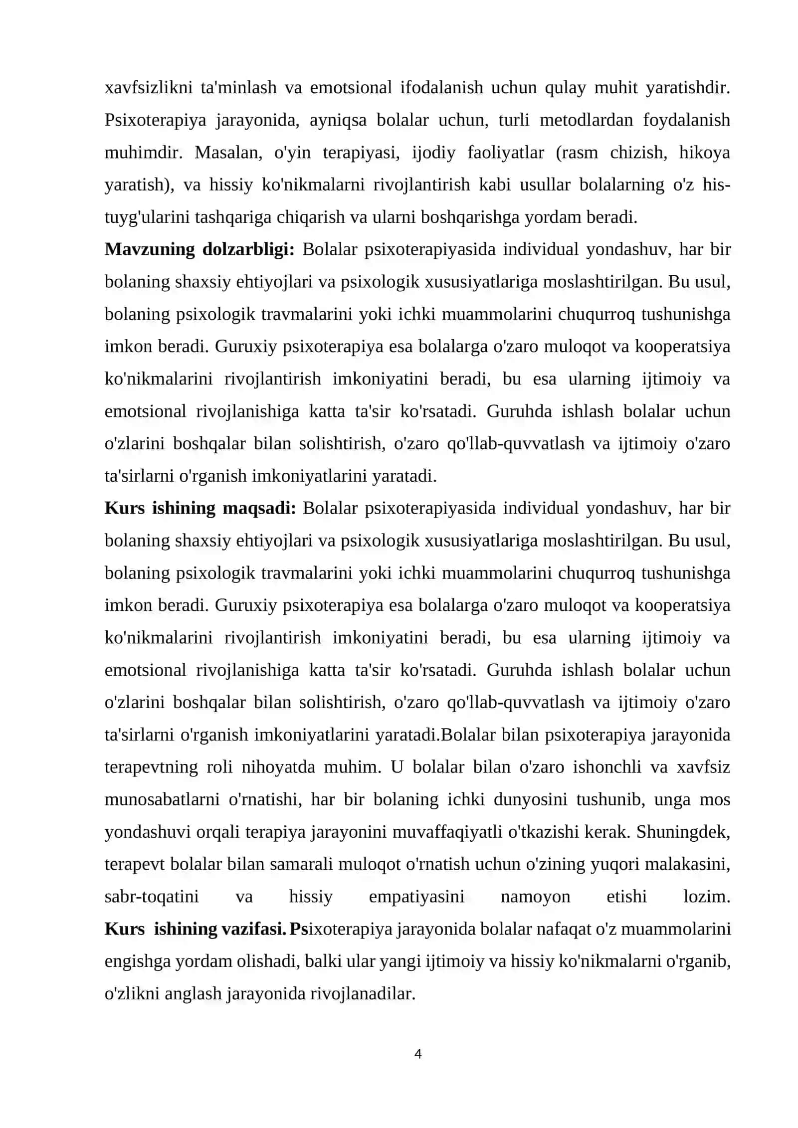 BOLALAR BILAN GURUXIY VA INDEVIDUAL PSIXOTERAPIYA 4