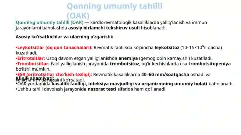 Kardiorevmatologiyada Laborator tekshirish usullari 4