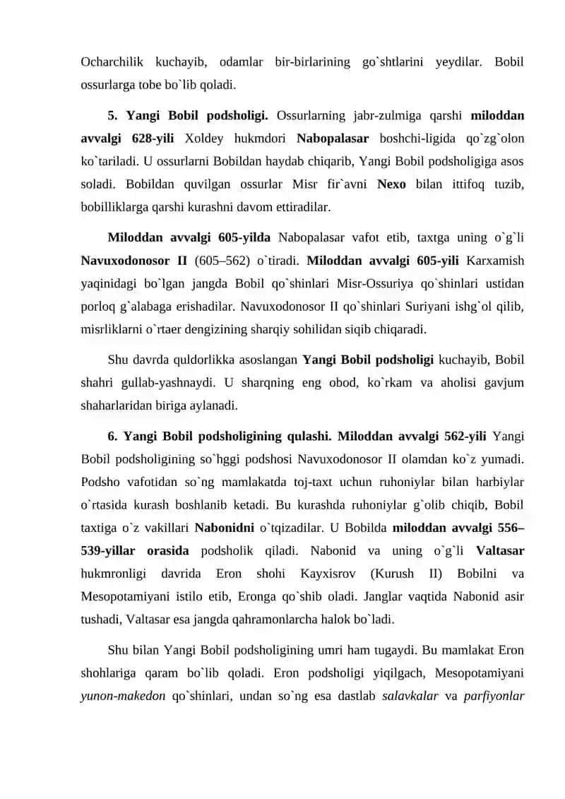 Qadimgi Mitanni va Yangi Bobil podsholigi 4