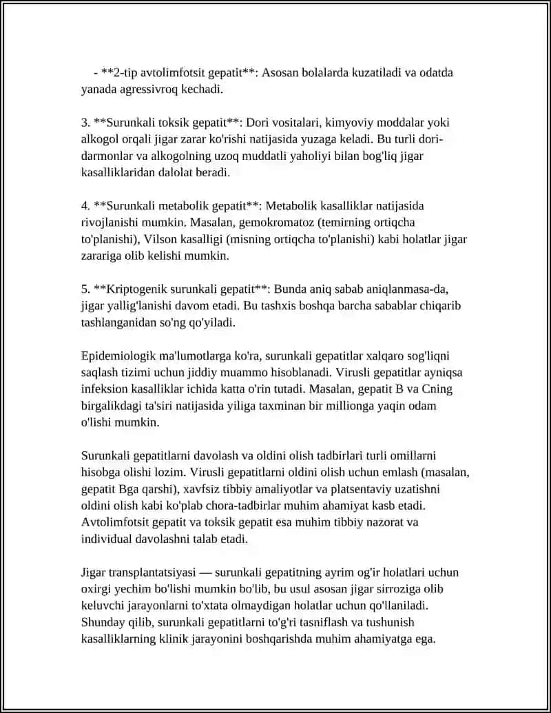 SURUNKALI GEPATITLAR. XOLESISTITLARDA YOGLAR XAZMLANISHINI BUZILISHI 4