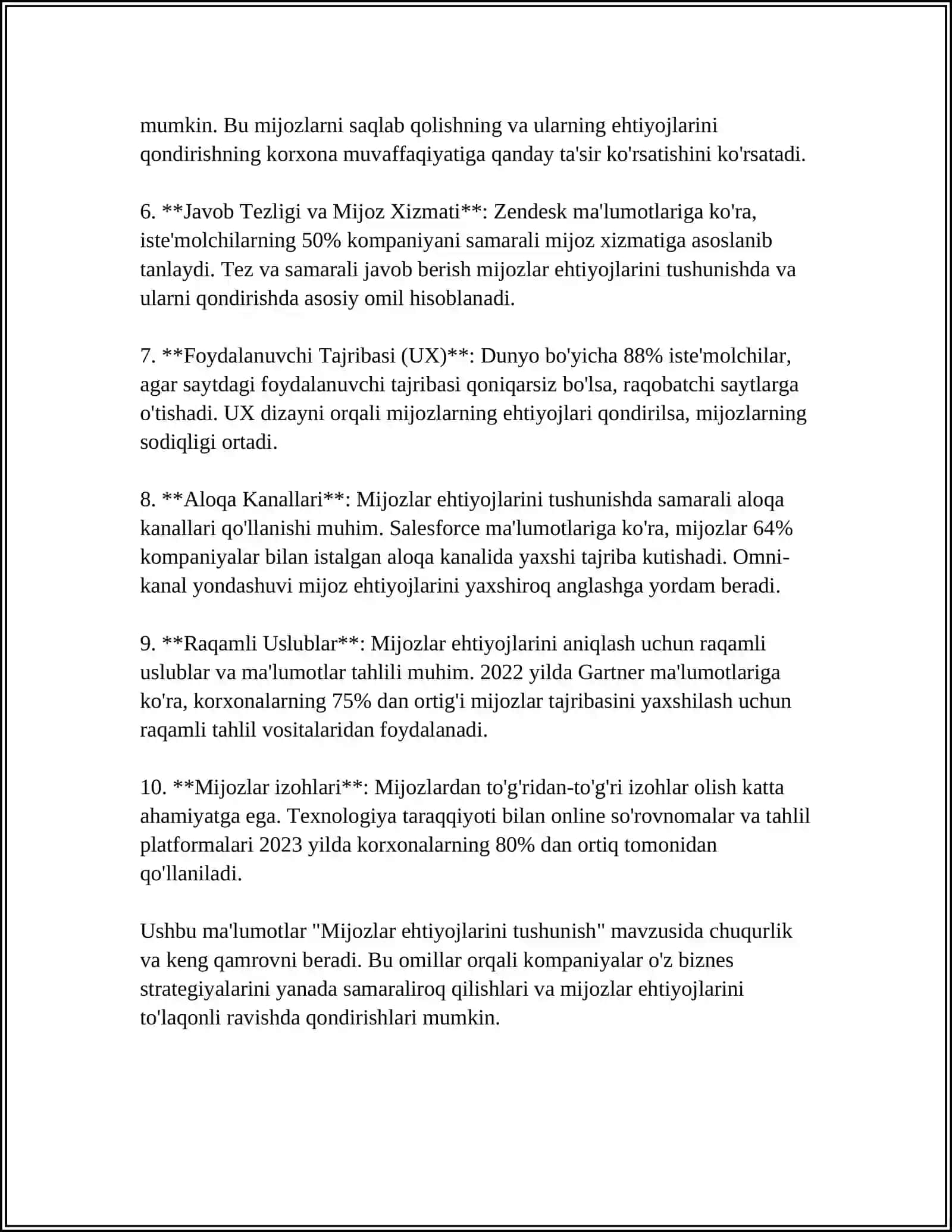 MIJOZLAR BILAN ISHLASH VA ULARNING TALABLARINI ANIQLASH 4