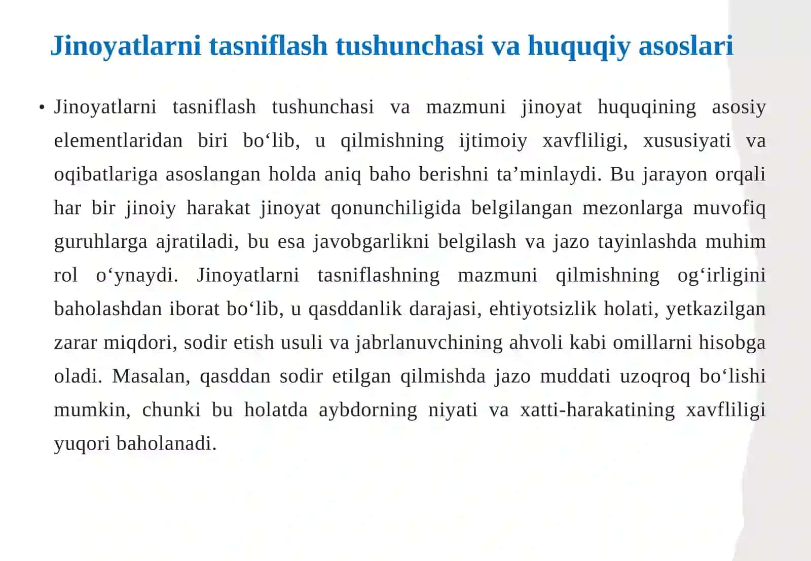 Jinoyatlar va jinoyatlarni tasniflash 4