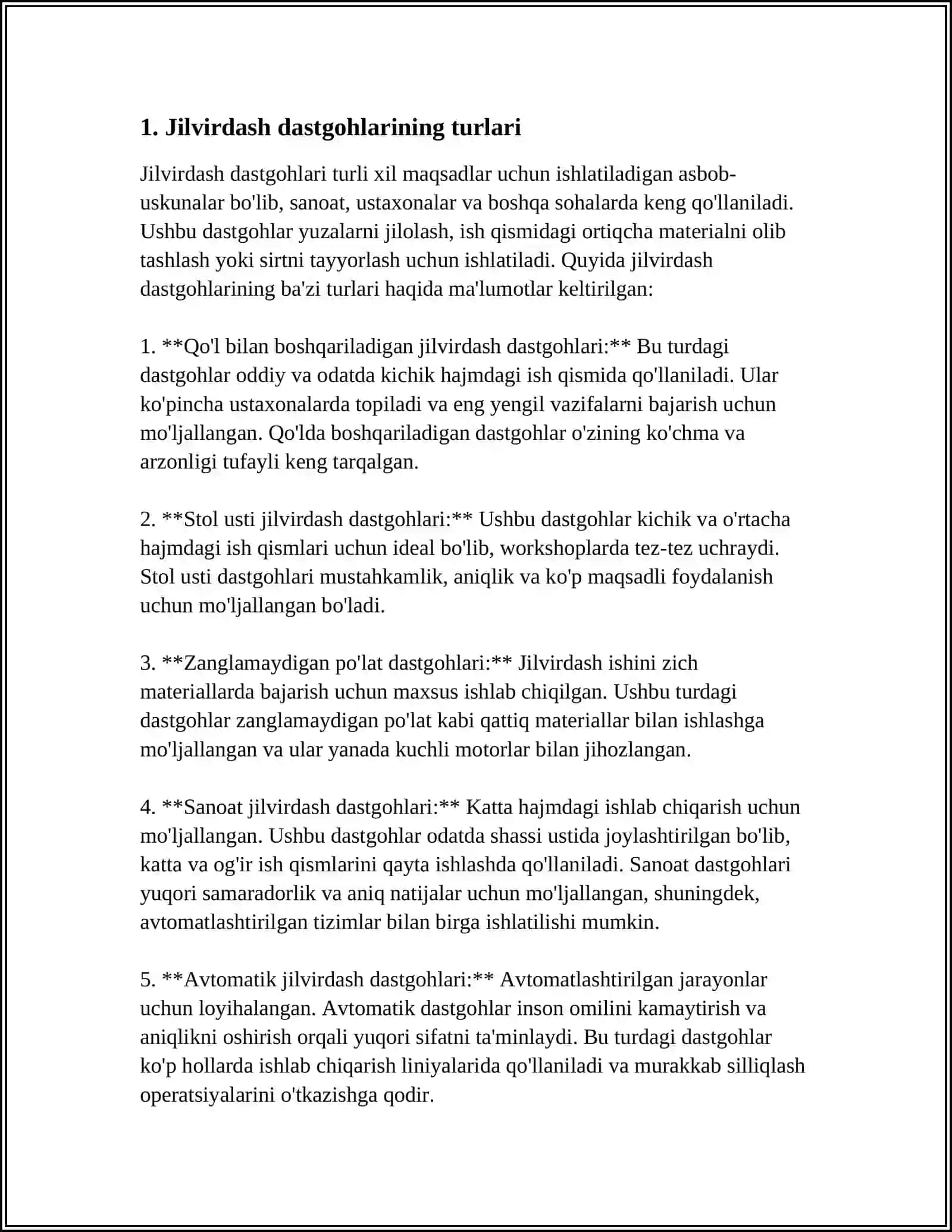 Jilvirlash dastgohlarining moslama va asboblari 4