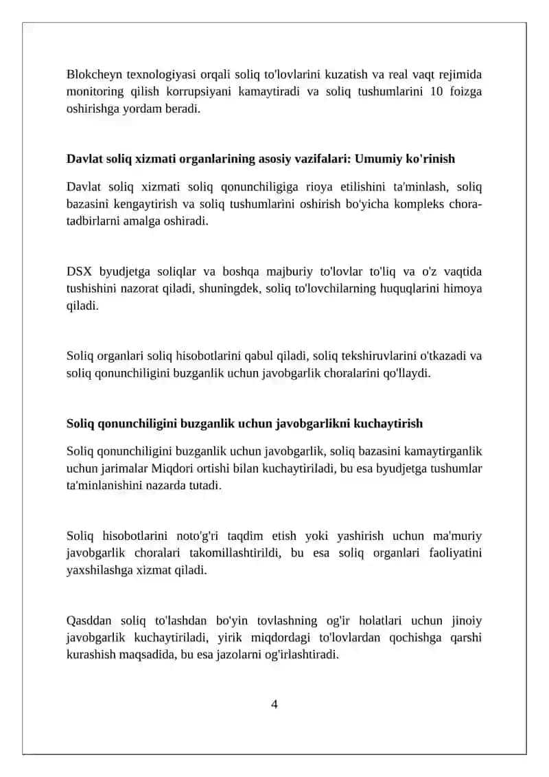 Soliq qonunchiligini soddalashtirish va davlat soliq xizmati organlarining asosiy vazifalari 4