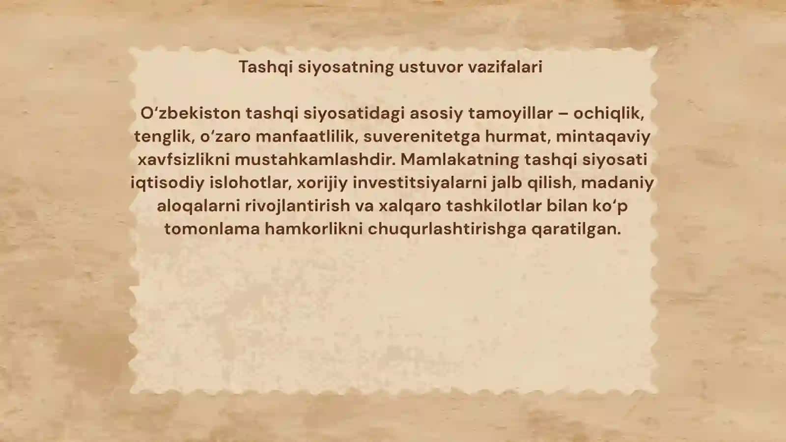 O‘ZBEKISTONNING XALQARO TASHKILOTLAR BILAN HAMKORLIK ALOQALARI 4