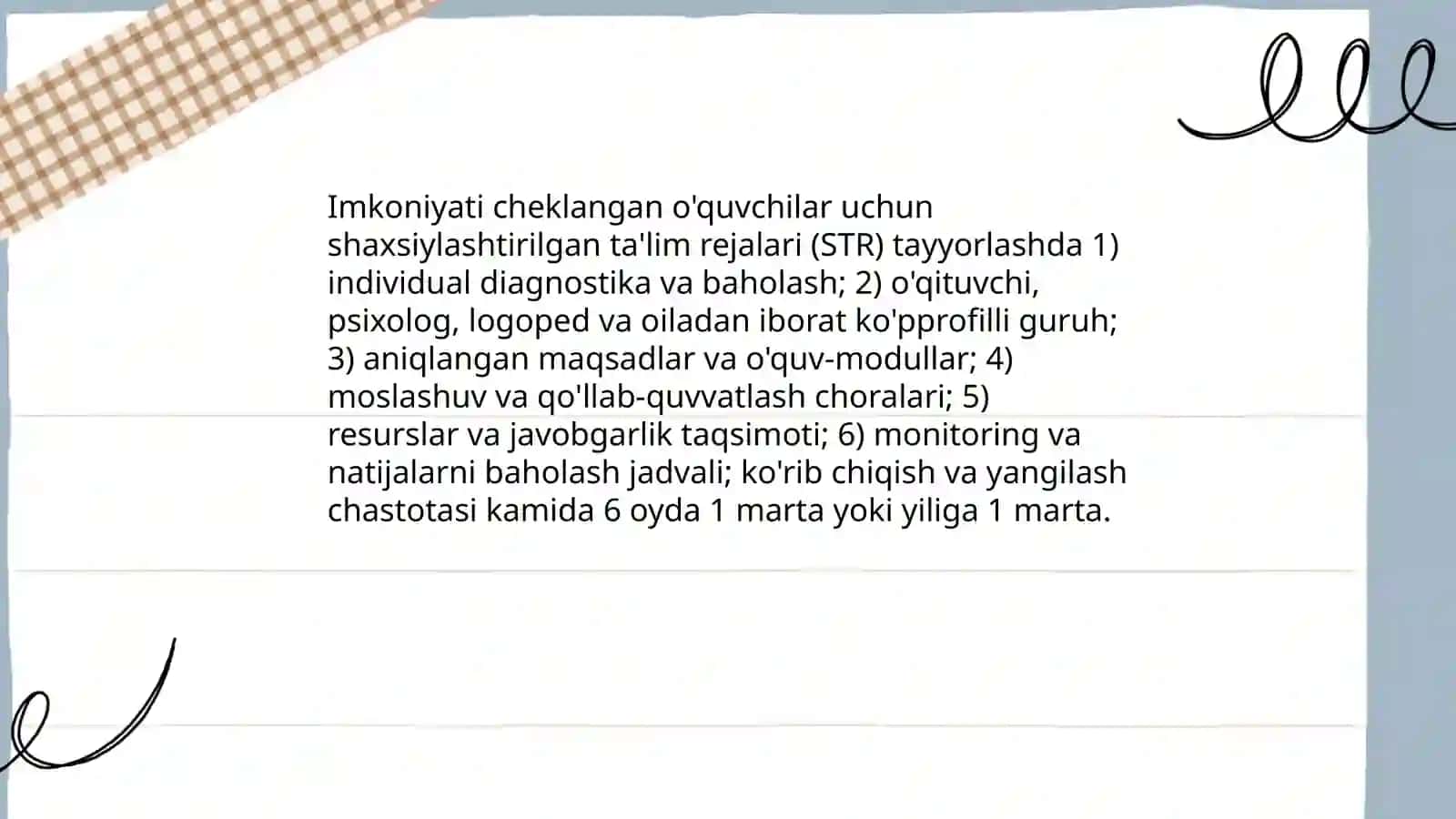 Inklyuziv ta’lim muassasalarida imkoniyati cheklangan bolalarni o'qitishda maktablar va maktab ma'muriyatining majburiyatlari 4