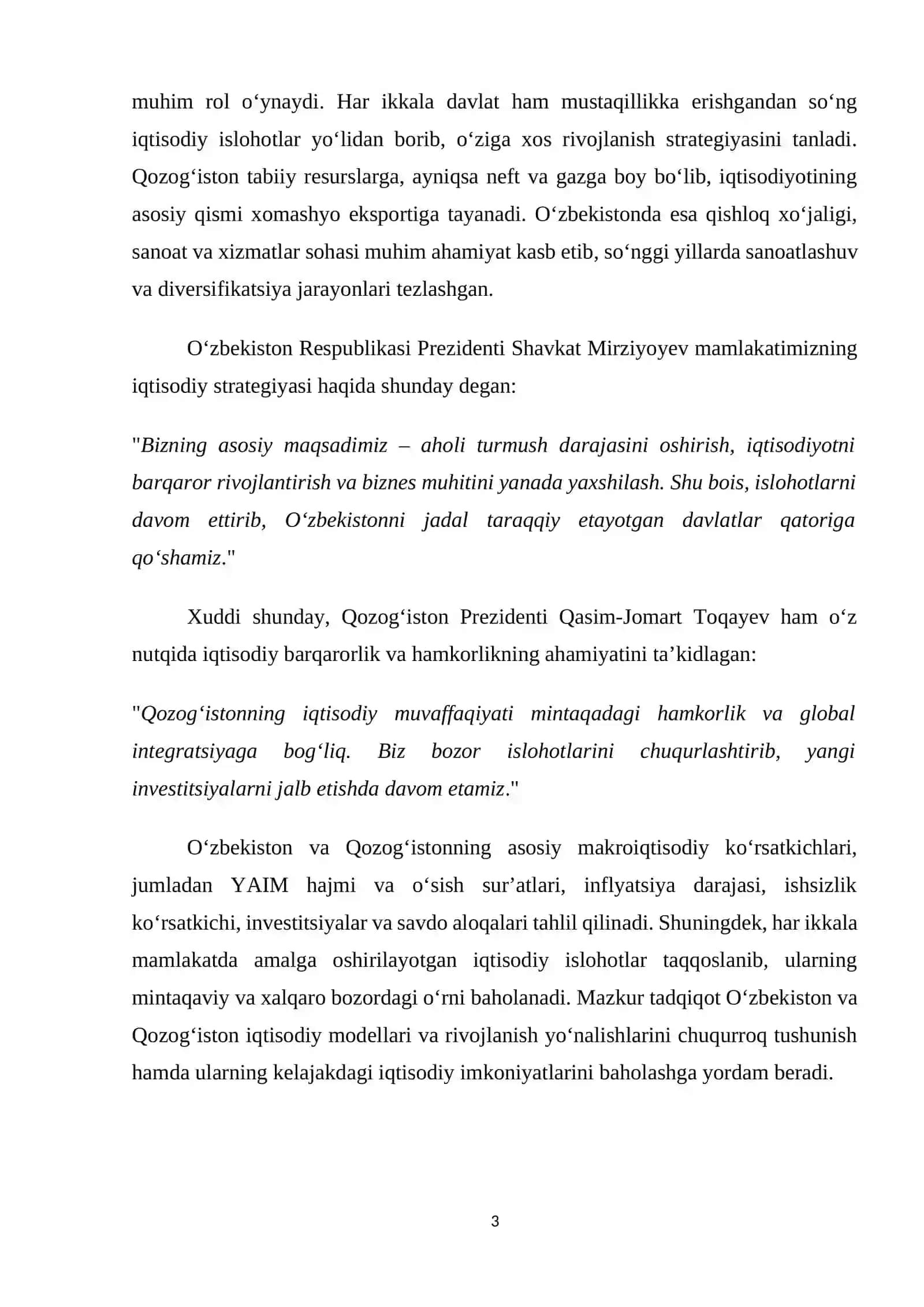 O'zbekiston va Qozog'iston makroiqtisodiy ko'rsatkichlarini solishtirish 4