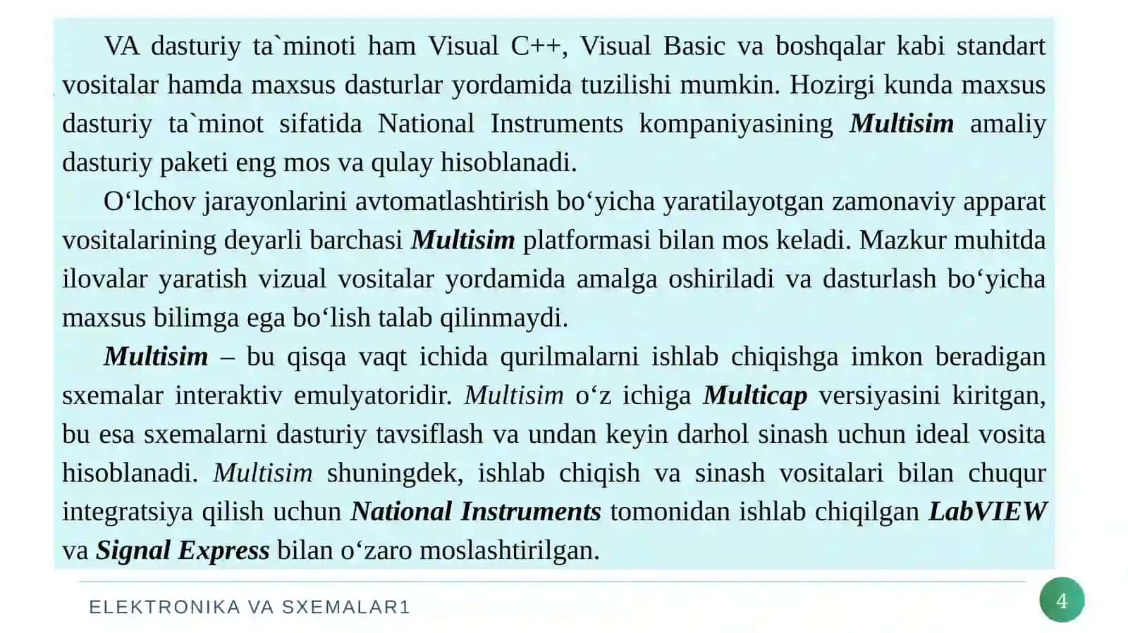 Elektronika va sxemalar 4