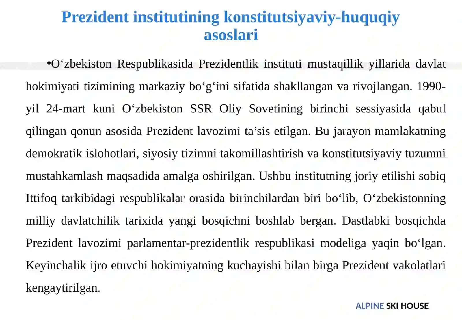 O‘zbekiston Respublikasining Prezidenti 4