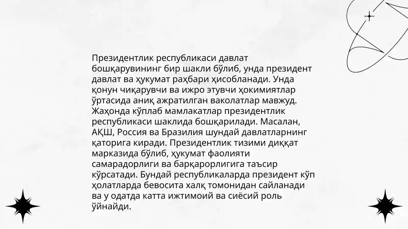 Давлатнинт бошкарув шакллари: республика ва монархия 4