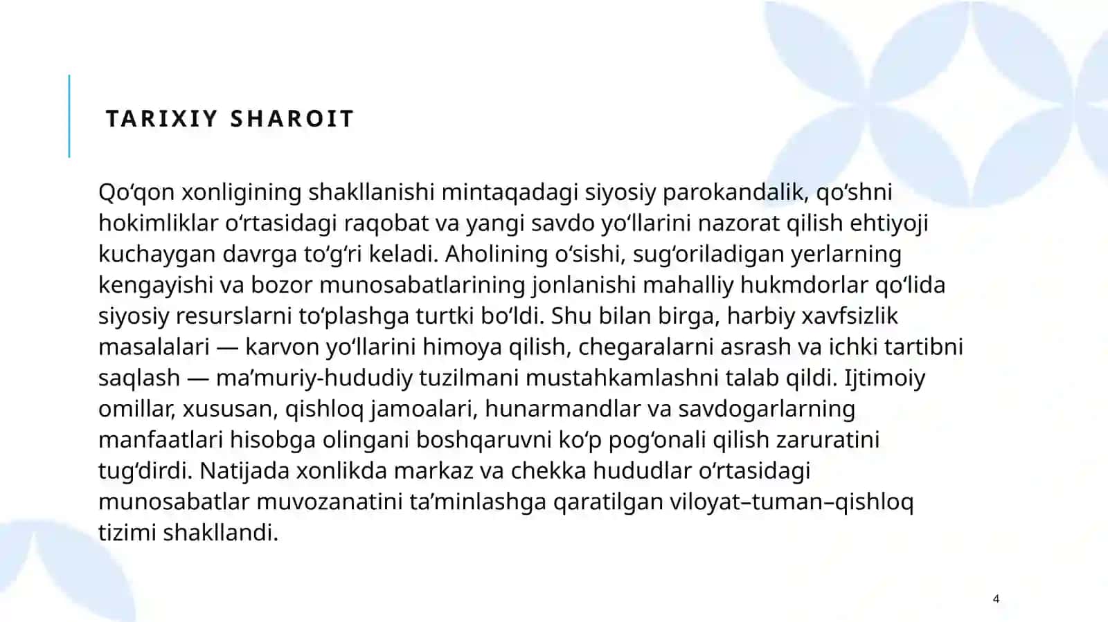 Qo‘qonxonligining ma’muriy–hududiy bo‘linishi 4