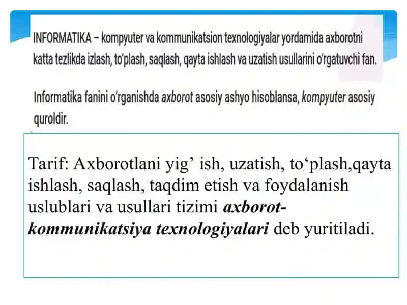 Axborot-Kommunikatsion Texnologiyalar va Tizimlar 4