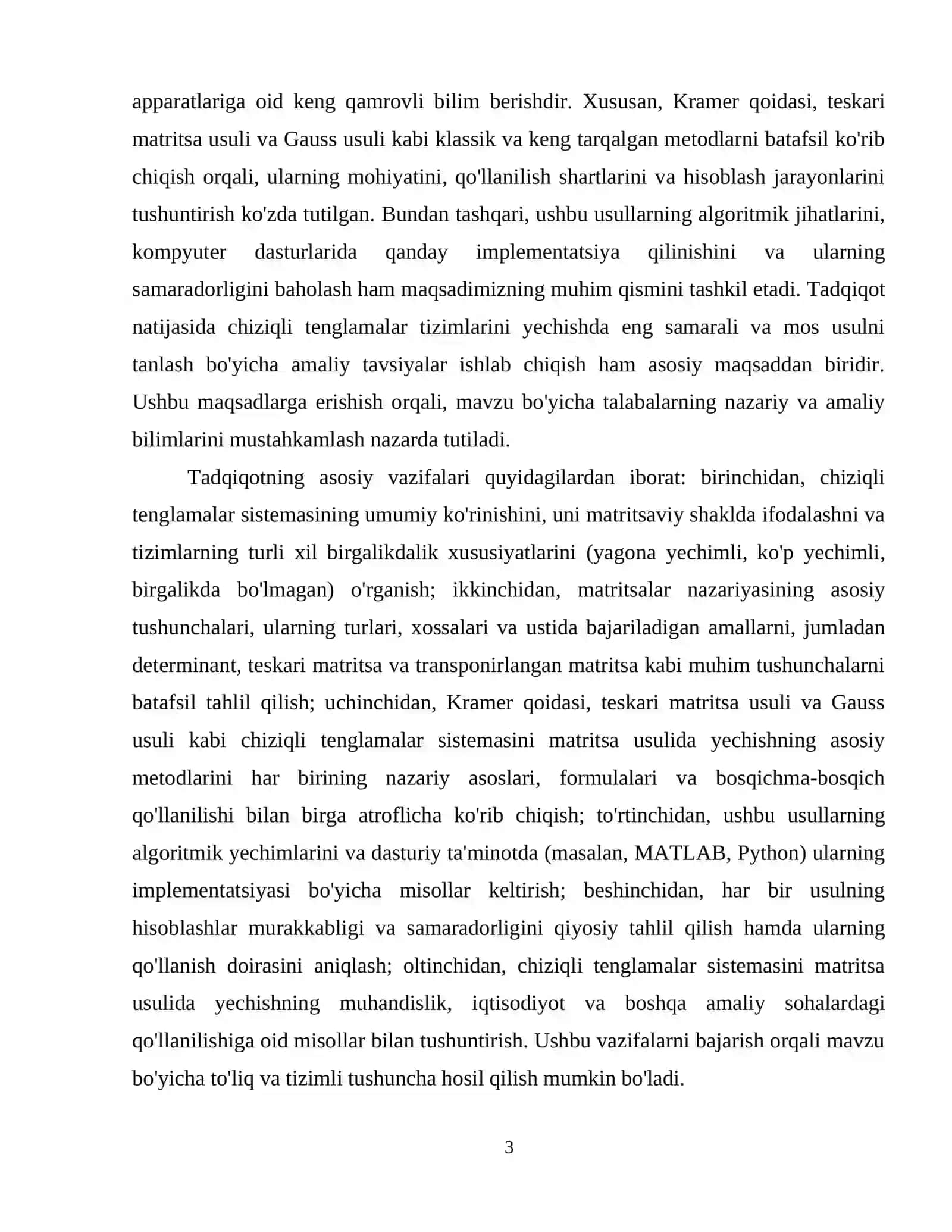 Chiziqli tenglamalar sistemasi matritsa usulida yechish 4