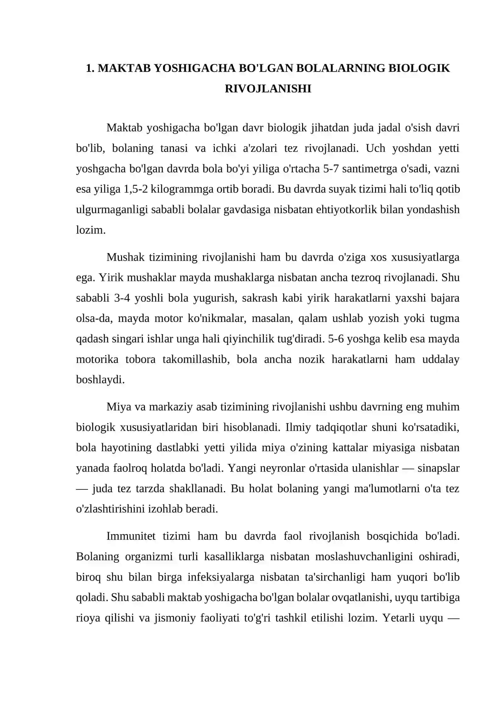 Maktab yoshigacha bo'lgan bolalarning biologik, psixologik va ijtimoiy rivojlanishi 4