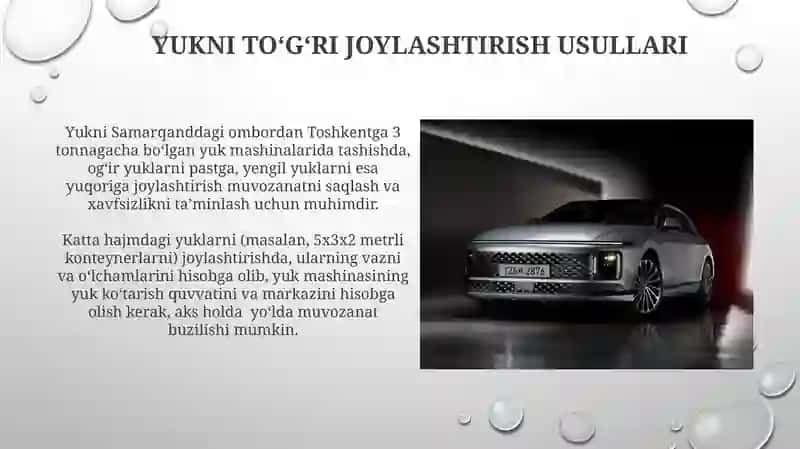 Yuklar va ularni transport vositasiga joylash 4