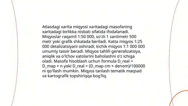 Umumgeografik atlaslar bilan tanishish va ularni tahlil qilish 4