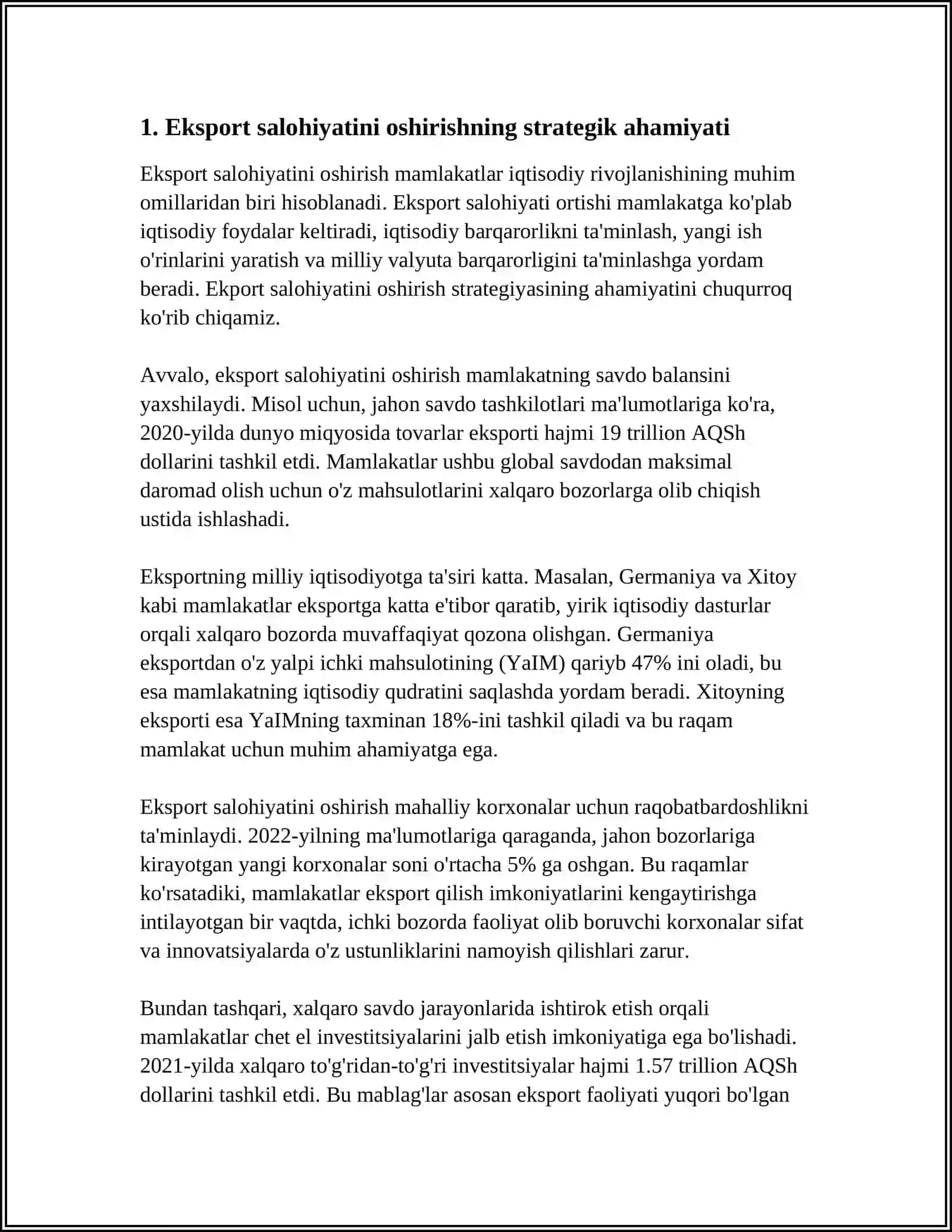 KORXONALARNI EKSPORT SALOHIYATINI OSHIRISH MASALALARI 4