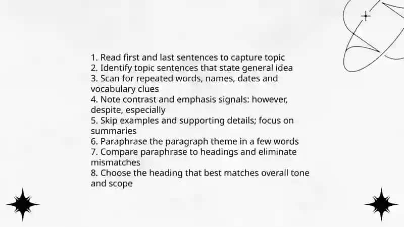 Matching Headings tasks 4