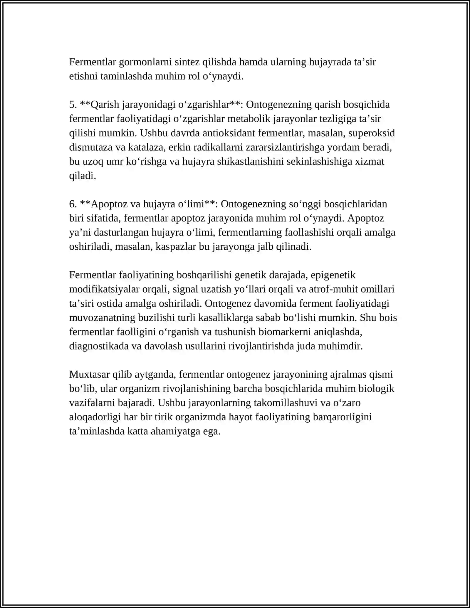 ONTOGENEZDA FERMENTLAR FAOLLIGINI BOSHQARILISHINING AHAMIYATI. NASLIY FERMENTOPATIYALAR 4