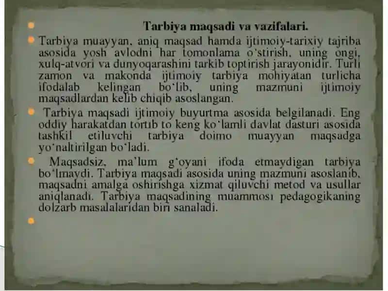 FAN:MAKTABGACHA TA’LIM TARBIYANI TASHKIL ETISH 4
