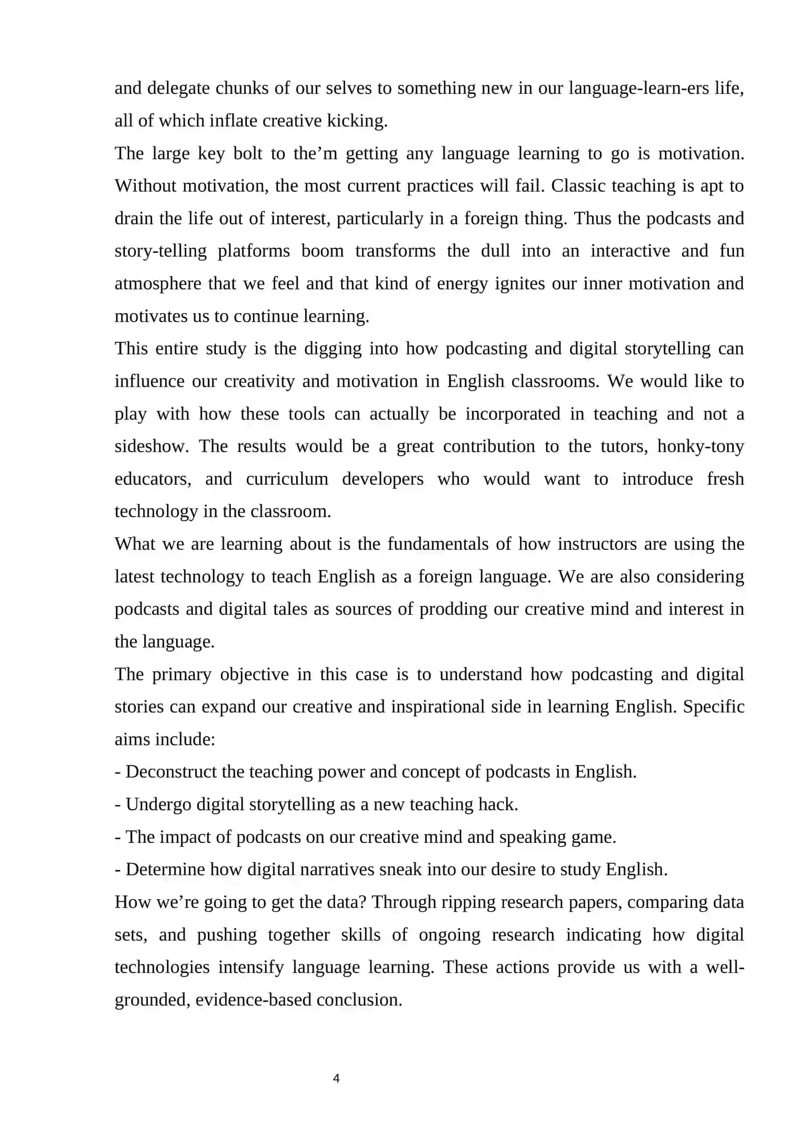 Course Work: Podcasting and Digital Storytelling in English Language Learning 4