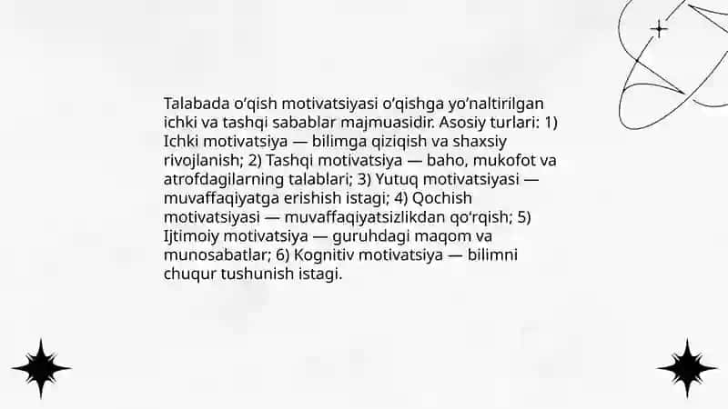 Talabada oʻqish faoliyati,uning komponentlari va psixologik xususiyatlari 4