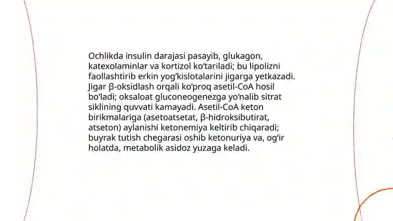 Qandli diabet va ochlikda ketonuriya va ketonemiya 4