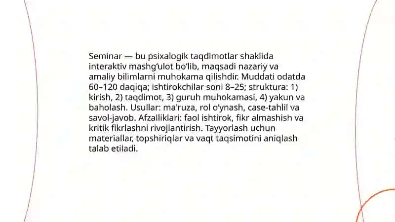 Psixalogik taqdimotlar olib borish shakllari 4