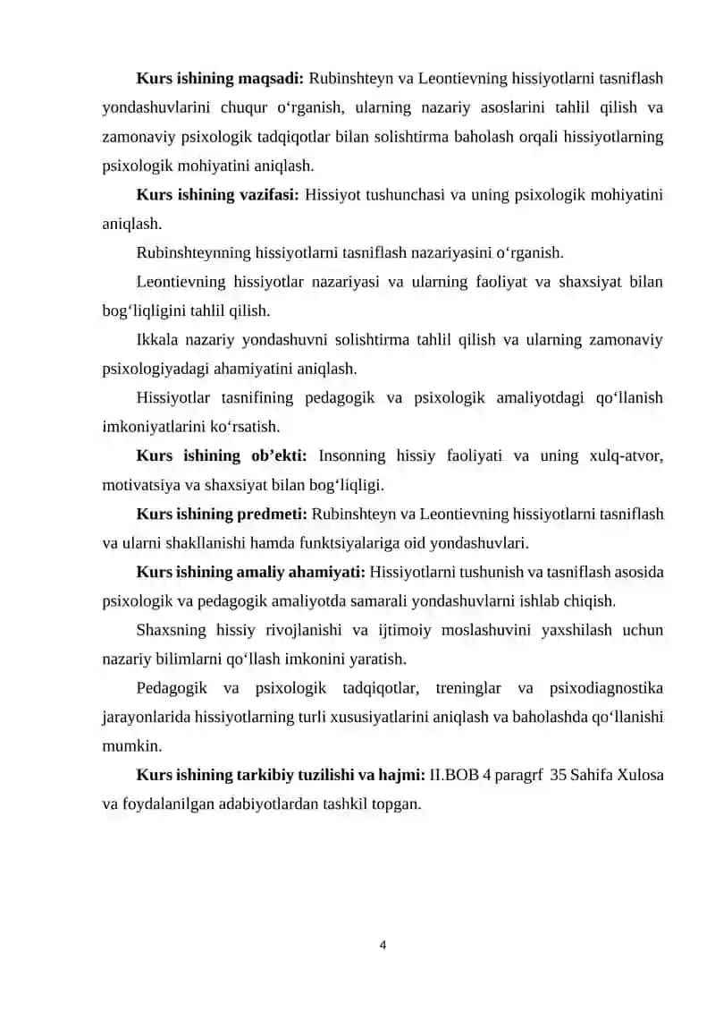 HISSIYOTLARNING TASNIFI (RUBINSHTEYN, LEONTIEV). 4