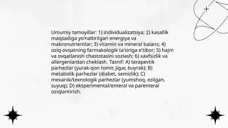 Tibbiyotda ovqatlanish пazariyasL Parxez stollari 4