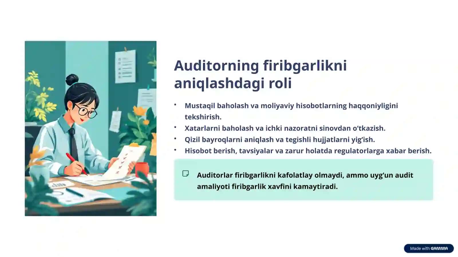 Auditorlik tekshiruvida firibgarlikni aniqlash 4