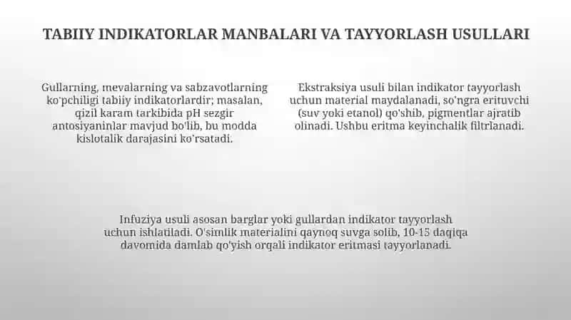 Tabiiy Indikatorlar: Kislota va Asoslarni Aniqlashning Oddiy Usuli 4