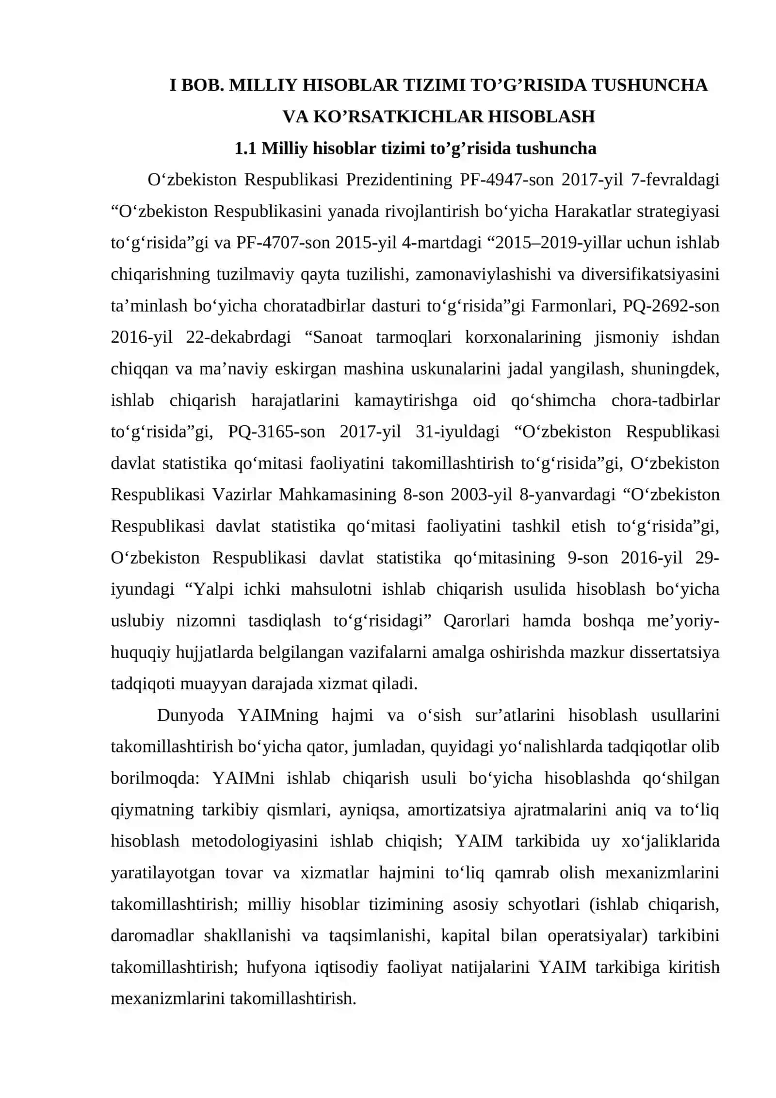 MILLIY HISOBLAR TIZIMIDA YALPI ICHKI MAHSULOT KO’RSATKICHINI HISOBLASH  SHARTLARI VA USULLARI 4