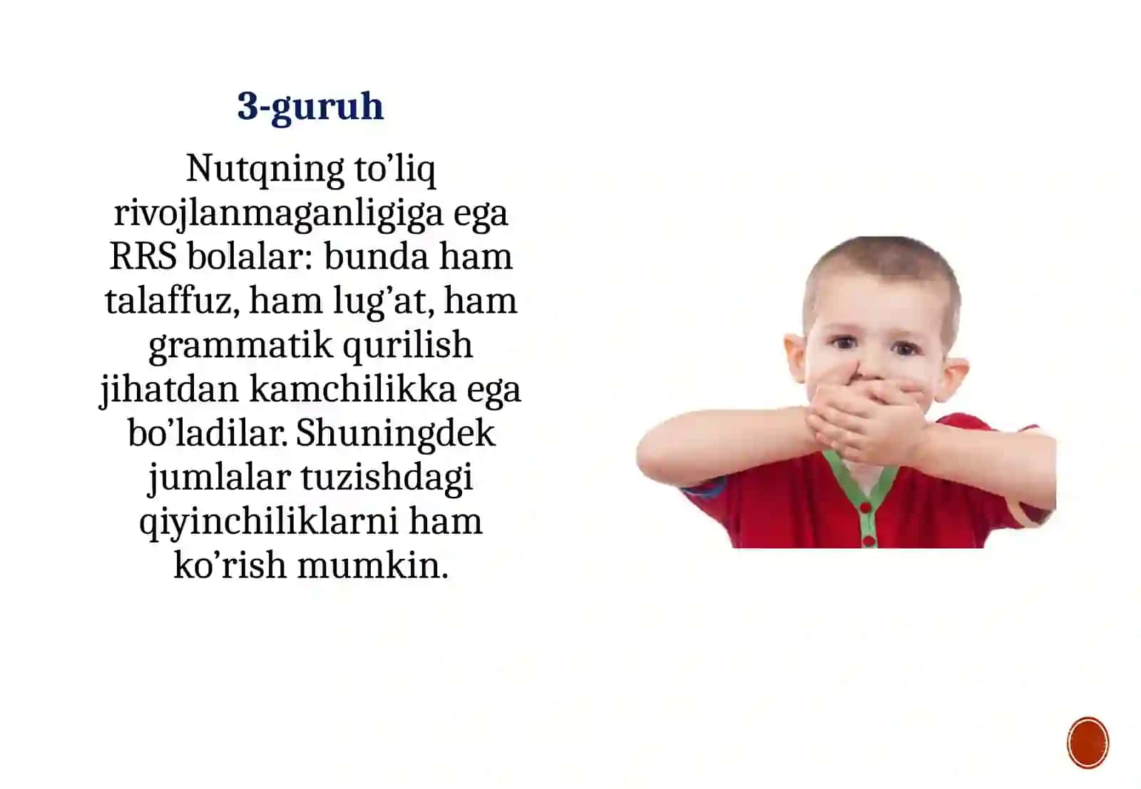 Ruhiy rivojlanish ishlashgan bolalarning nutq va tafakkur xususiyatlari 4