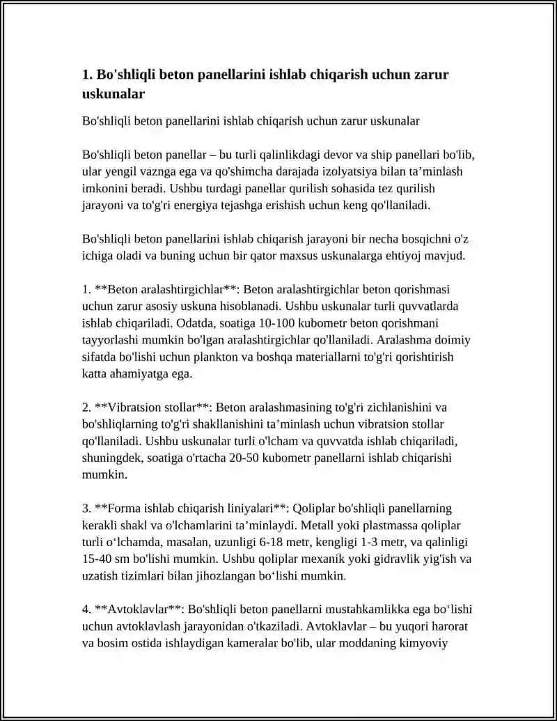 Bo'shliqli beton panellari ishlab chiqarish 4