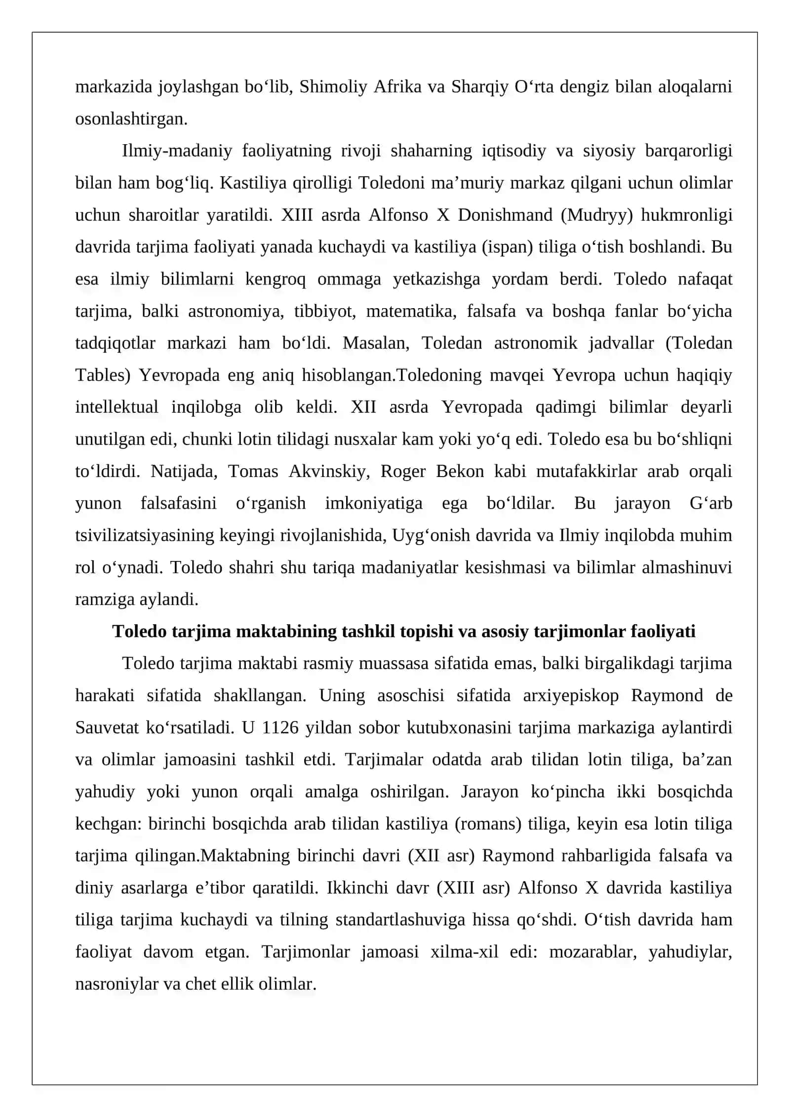 Toledo maktabida lotin tiliga tarjima qilingan falsafaga oid asarlar 4